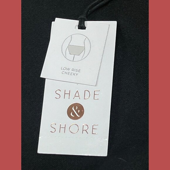 Shade & Shore - Women's Ribbed Hipster Cheeky Bikini Bottom - Black-Large(12-14) - Picture 11 of 14